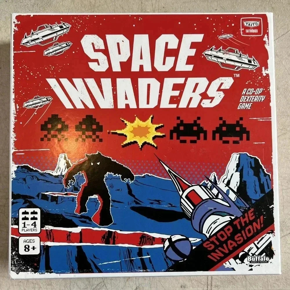 NEW Retro Space Invaders Cooperative Dexterity Board Game